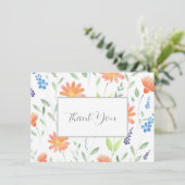 Daisies Wildflower Waterverf Motif Bedankkaart (Staand voorkant)