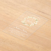 daisies wreath Baptism Invitation Acryl Uitnodigingen (Laagn)