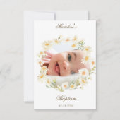 daisies wreath Baptism small thank you card  Kaart (Voorkant)