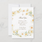 daisies wreath Baptism small thank you card  Kaart (Achterkant)