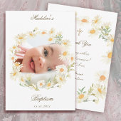 daisies wreath Baptism small thank you card  Kaart