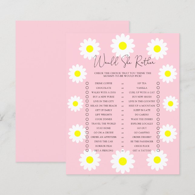 Daisies - Zou ze liever baby shower spelen? (Voorkant / Achterkant)