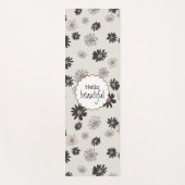 Daisies zwart roze bloemmotief yogamat (Voorkant)