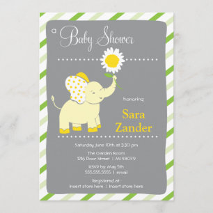 Daist Elephant    Uitnodiging tot Baby shower van 