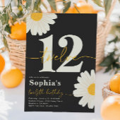 Daisy 12th Birthday Invitation Kaart