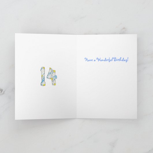 Daisy 14th Birthday Kaart (Binnen)