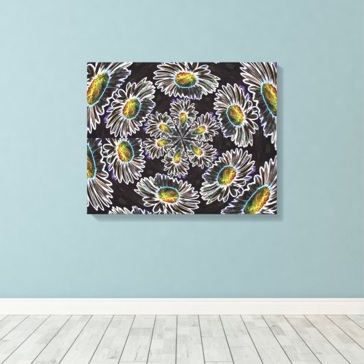 Daisy 1 Glow Stretched Canvas afdrukken (Insitu (Houten vloer))