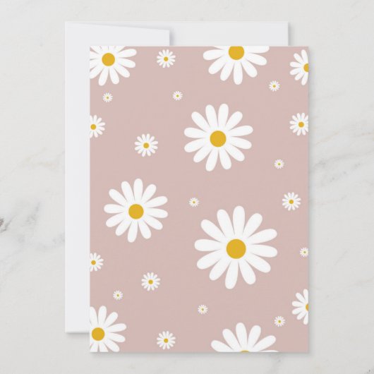 Daisy 1e verjaardag bewerkbare uitnodiging (Achterkant)