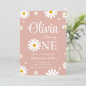 Daisy 1e verjaardag bewerkbare uitnodiging (Staand voorkant)