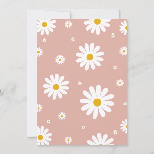 Daisy 1e verjaardag bewerkbare uitnodiging (Achterkant)