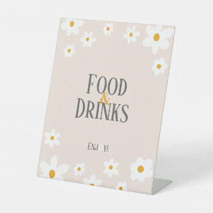 Daisy 1e Verjaardag Eten & Drinken Teken Reclamebord Met Voetstuk