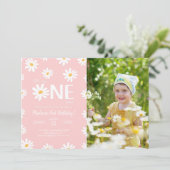 Daisy 1e Verjaardag Foto Kaart (Staand voorkant)