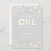 Daisy 1e verjaardag grijs kaart (Voorkant)