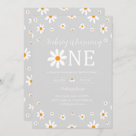 Daisy 1e verjaardag grijs kaart