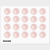 Daisy 1e verjaardag ronde sticker (Vel)