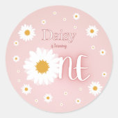 Daisy 1e verjaardag ronde sticker (Voorkant)