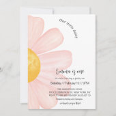 Daisy 1e verjaardag, Roze Daisy Meisje 1e verjaard Kaart (Voorkant)