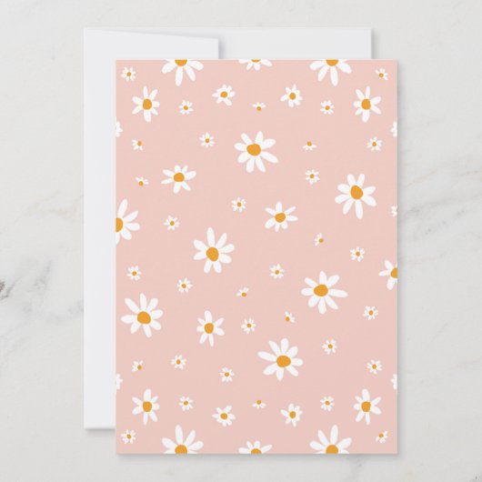 Daisy 1e verjaardag roze kaart (Achterkant)