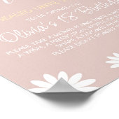 Daisy 1e Verjaardag Tijd Capsule teken, Retro Dais Poster (Hoek)