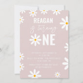 Daisy 1e Verjaardagsfeest Eerste Verjaardagsmeisje Kaart (Voorkant)