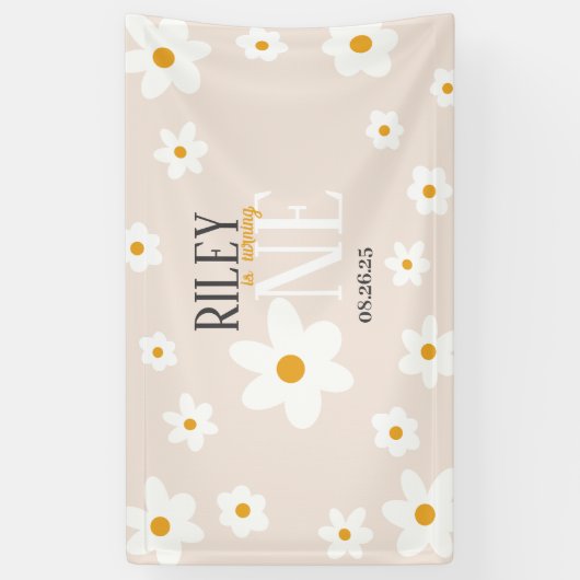 Daisy 1st Birthday Banner (Verticaal)