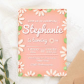 Daisy 1st Birthday Girl Invitation Kaart