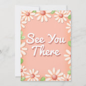 Daisy 1st Birthday Girl Invitation Kaart (Achterkant)