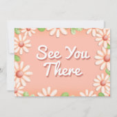 Daisy 1st Birthday Girl Uitnodiging met Foto (Achterkant)