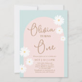 Daisy 1st Birthday Uitnodiging (Voorkant)