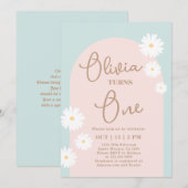 Daisy 1st Birthday Uitnodiging (Voorkant / Achterkant)