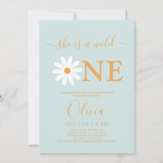 Daisy 1st Birthday Uitnodiging (Voorkant)