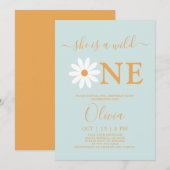 Daisy 1st Birthday Uitnodiging (Voorkant / Achterkant)