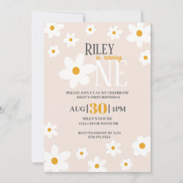 Daisy 1st Birthday Uitnodiging
