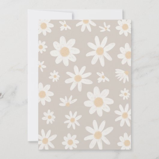 Daisy 1st Birthday Wild One Wildflower Verjaardag Kaart (Achterkant)