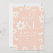 Daisy 1st Birthday Wild One Wildflower Verjaardag Kaart (Voorkant)