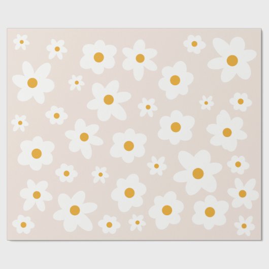 Daisy 1st Birthday Wrapping Paper Cadeaupapier (Vlak)