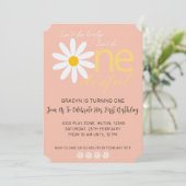 Daisy 1st Lovely One Birthday Invite Kaart (Staand voorkant)