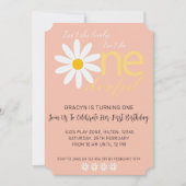 Daisy 1st Lovely One Birthday Invite Kaart (Voorkant)
