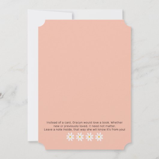 Daisy 1st Lovely One Birthday Invite Kaart (Achterkant)