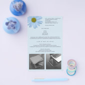 Daisy 2 Blue Floral Simple Moderne Your 2 Photo Flyer (Enkel)