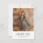 Daisy 2 foto minimalist 60s Retro Afstuderen Kaart (Voorkant)