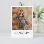 Daisy 2 foto minimalist 60s Retro Afstuderen Kaart (Staand voorkant)