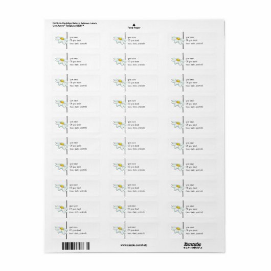 Daisy 2 Return Address Label (Full Sheet)