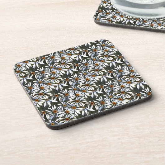 "Daisy #2 Tiled Pattern" Floral Onderzetter set (Linkerzijde)