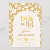 Daisy 2e verjaardag uitnodiging | Twee Wild (Voorkant / Achterkant)