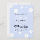 Daisy 3rd Birthday Invitation Flower Kaart (Voorkant)