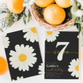 Daisy 7th Birthday Invitation Kaart