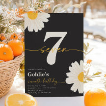 Daisy 7th Birthday Invitation