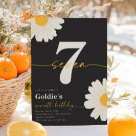 Daisy 7th Birthday Invitation Kaart