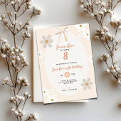 Daisy 8th Birthday Floral Invitation for Girls Kaart